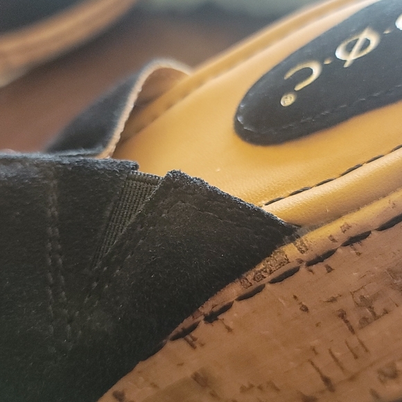 b.o.c Cork Wedge Platform Slides - Size 11 Black - Picture 9 of 11